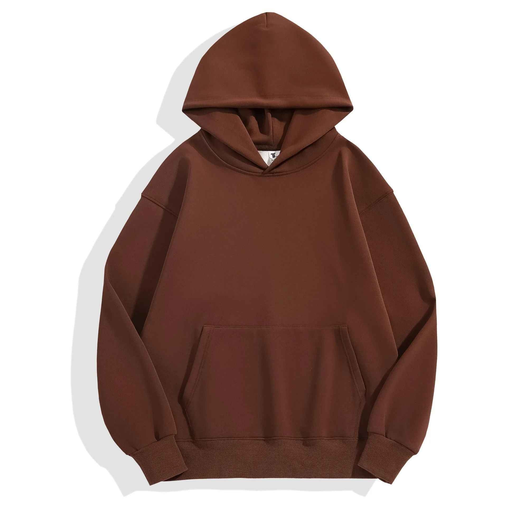 Unisex Heavyweight Cotton Velvet Hoodie Mocha