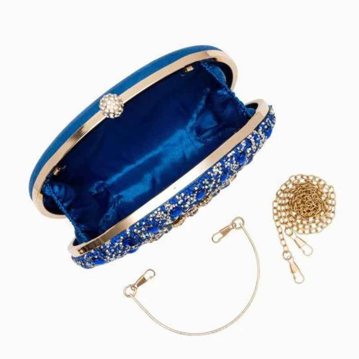 Elegant Azure Diamond Clutch Purse