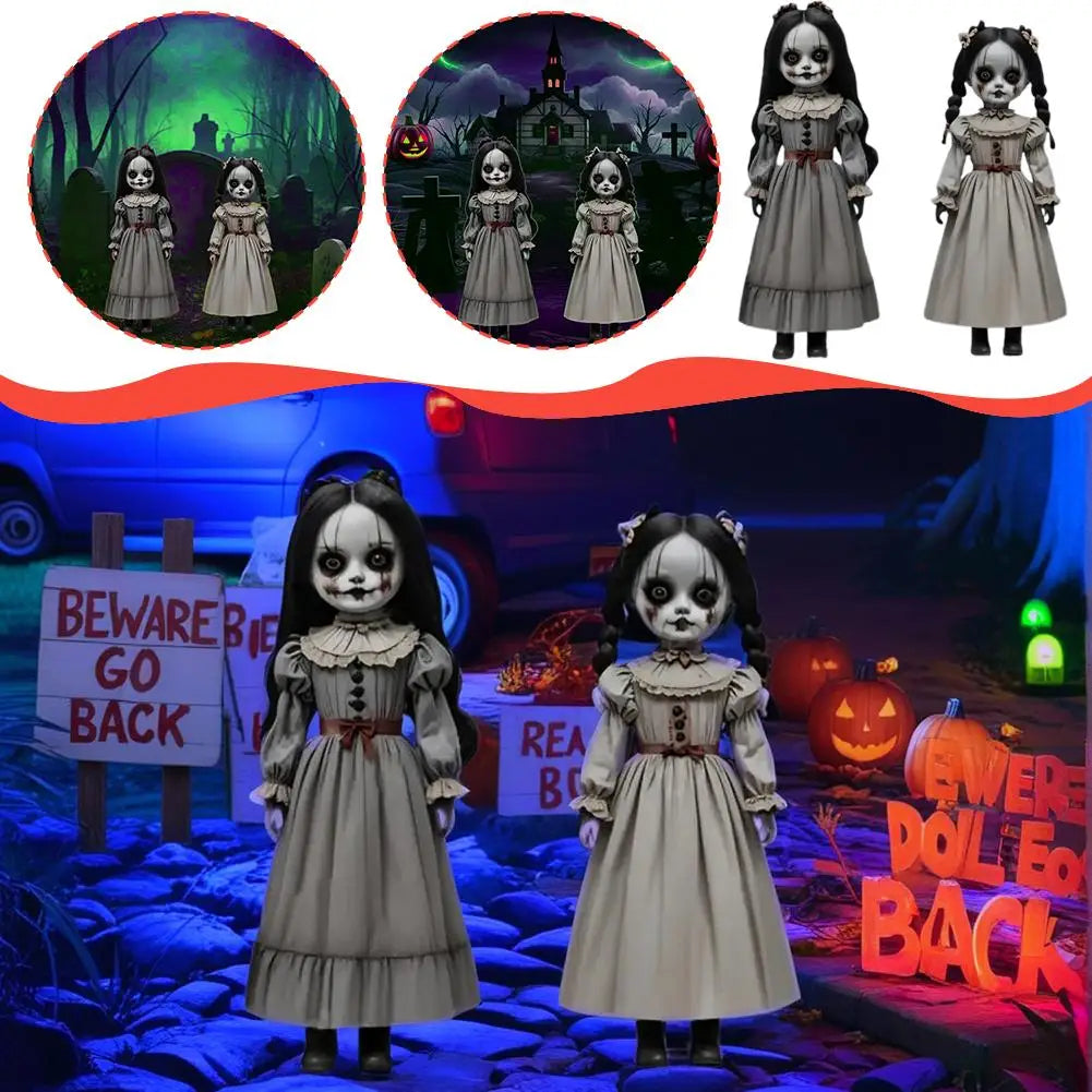 Halloweenské dekorace na zahradu v podobě duchů s tyčkami do země - sada 2 kusů