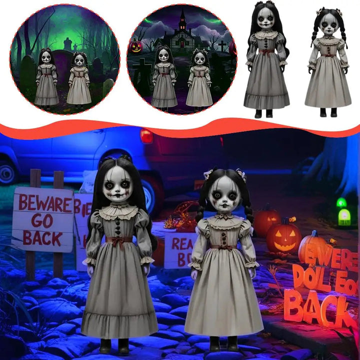 Halloweenské dekorace na zahradu v podobě duchů s tyčkami do země - sada 2 kusů