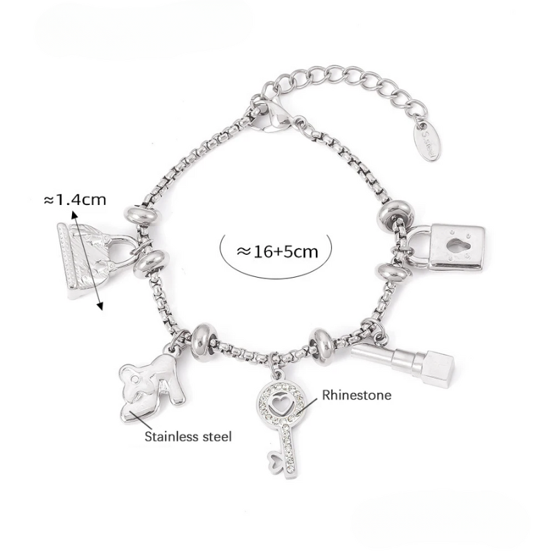 Elegant Charm Bracelet for Personalization Silver