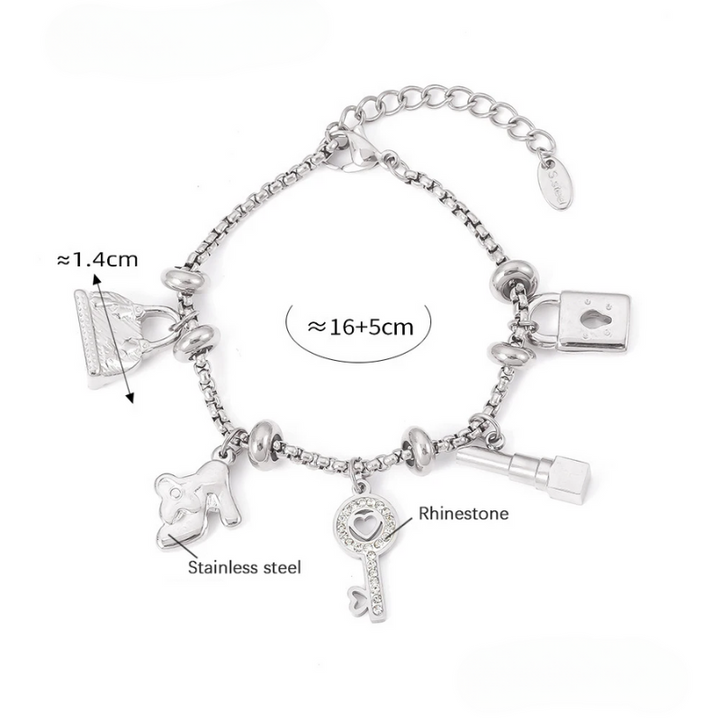 Elegant Charm Bracelet for Personalization Silver