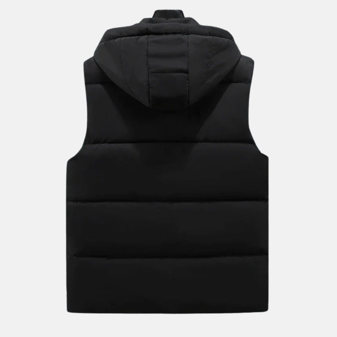 Men's Quilted Puffer Vest – Relaxed Fit with Adjustable Hood