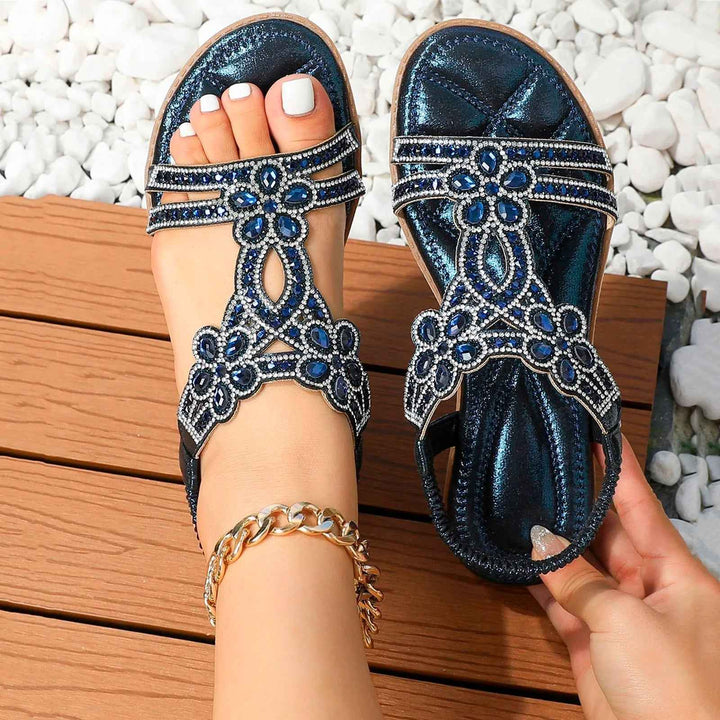 Women's Orthopedic Boho Sandals – Arch Support Slip-On Sandals Blue