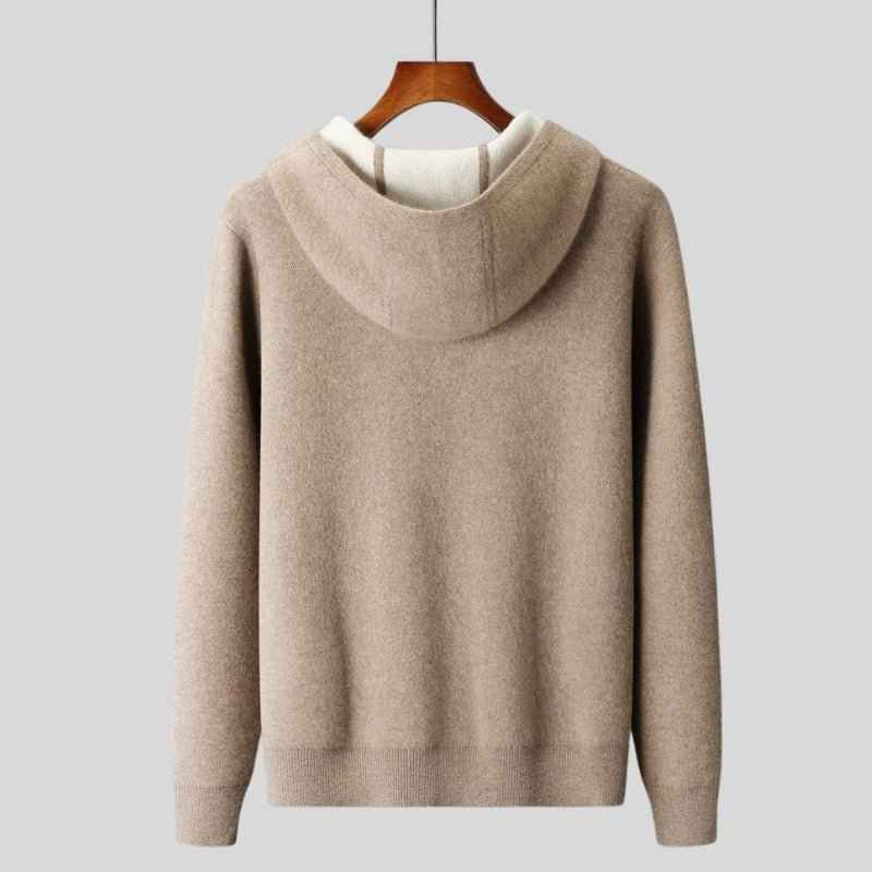 Men's Regular Fit Zip Front Hoodie with Contrast Trim