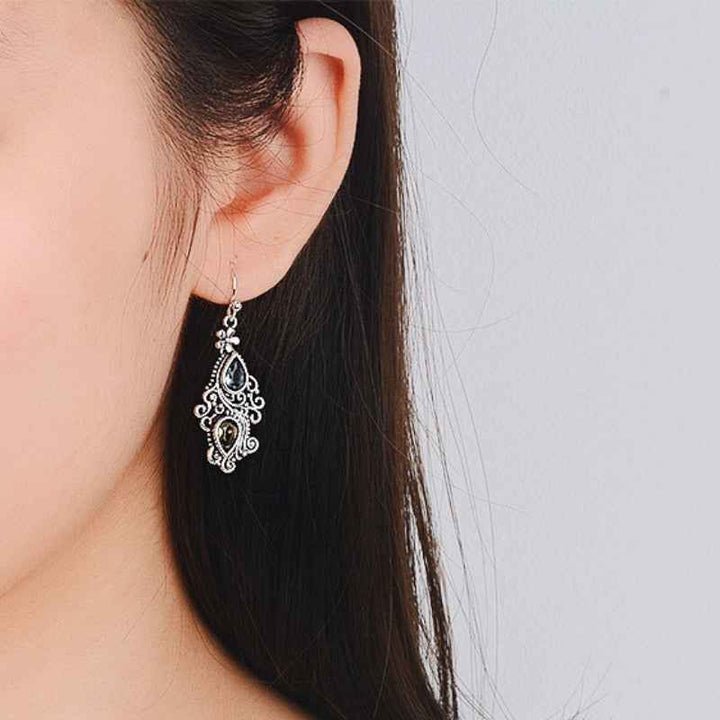 Elegant Filigree Gem Earrings