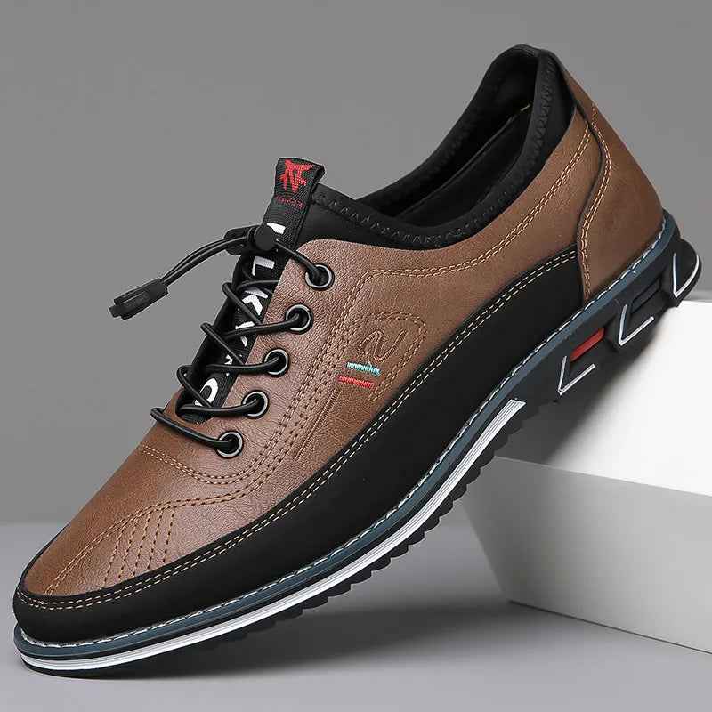 Men's Slip-On Sneakers with Tassel and Laces | Round Toe Cap Dark Brown