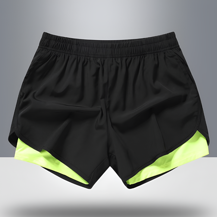Men's Quick-Dry Running Shorts with Zipper Green