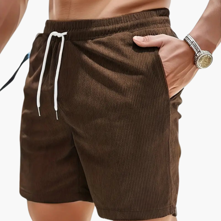Men's Casual Summer Cord Shorts Brown