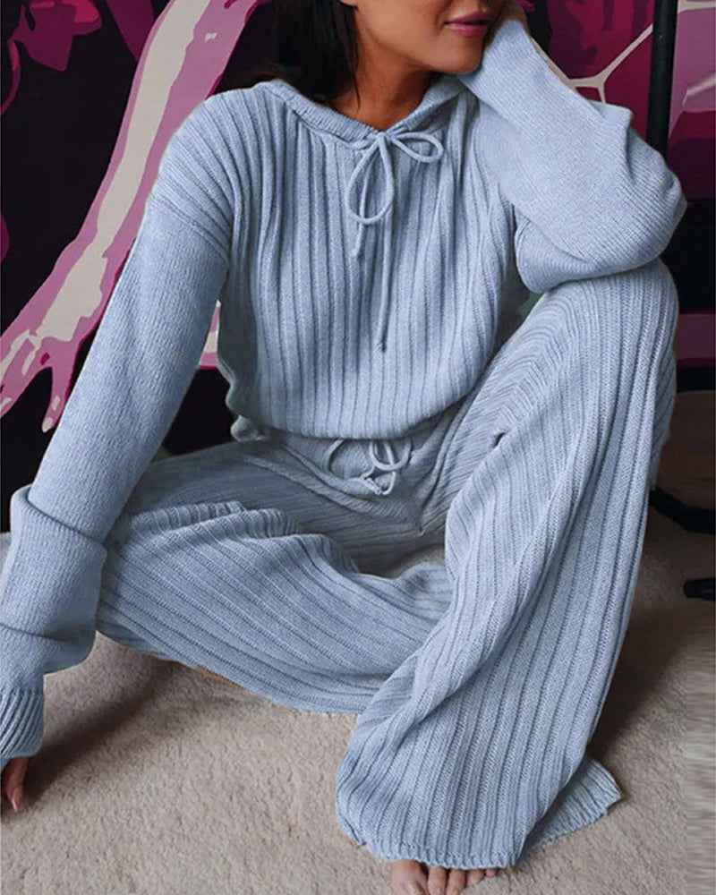 Women's Cozy Pajama Set Light Blue