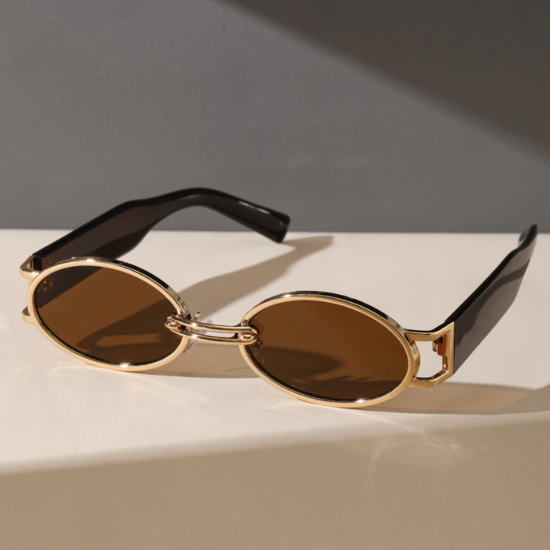 Retro Golden Aura Sunglasses for Stylish Looks Brown
