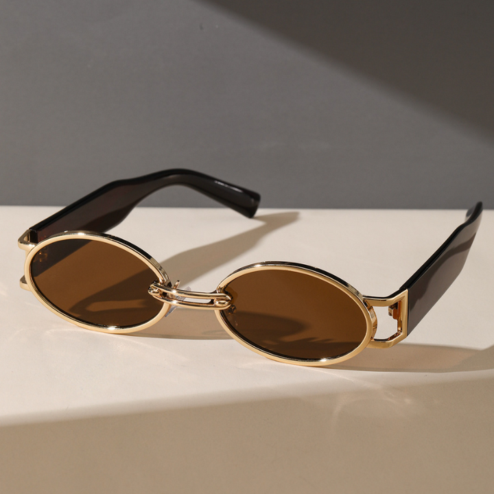 Retro Golden Aura Sunglasses for Stylish Looks Brown