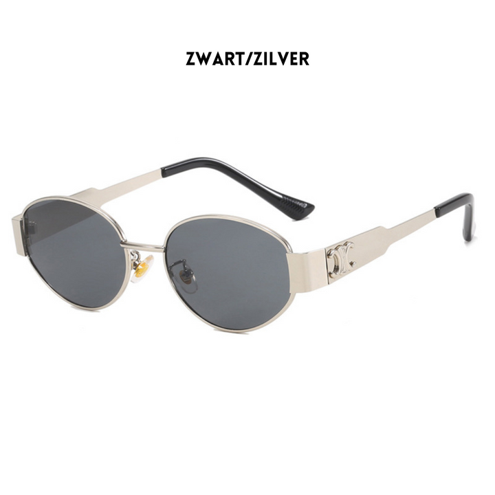 Isya | Women's Gold Sunglasses – Trendy Vintage Style Black Silver