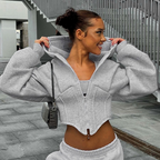 Women's Trendy Corset Hoodie Grey