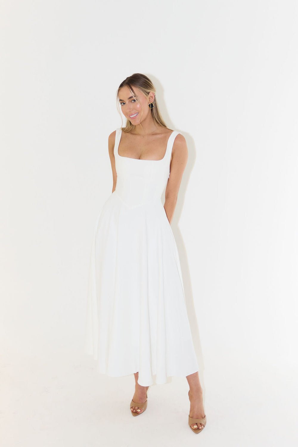 Paloma | Women's Midi Dress with Square Neckline