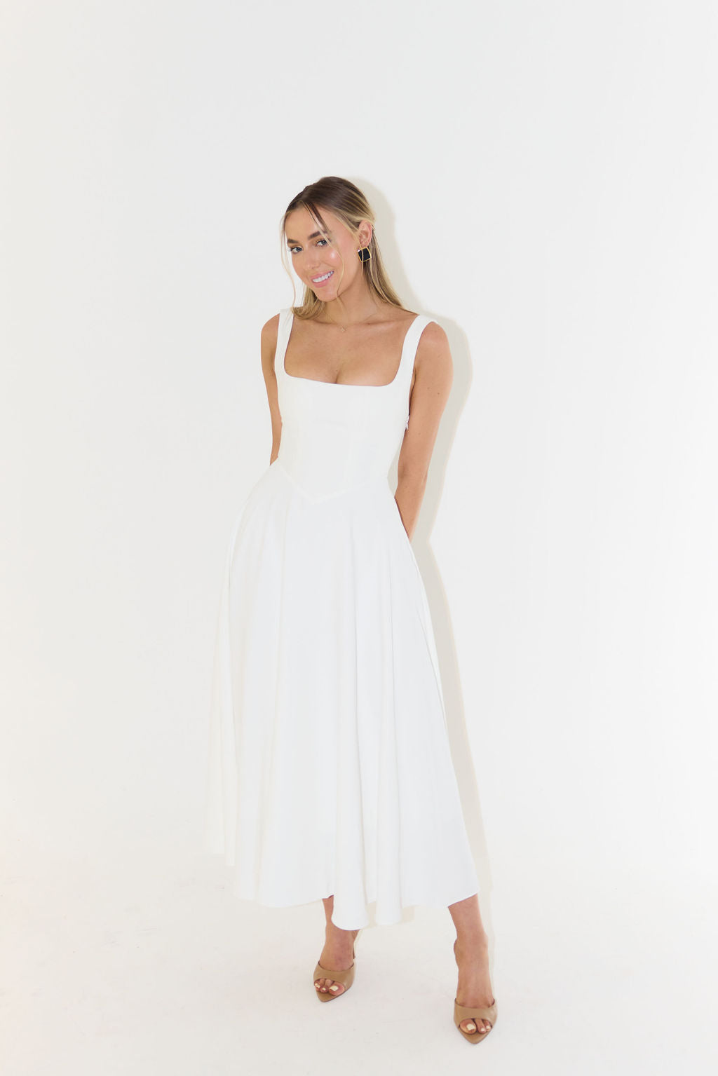 Paloma | Women's Midi Dress with Square Neckline