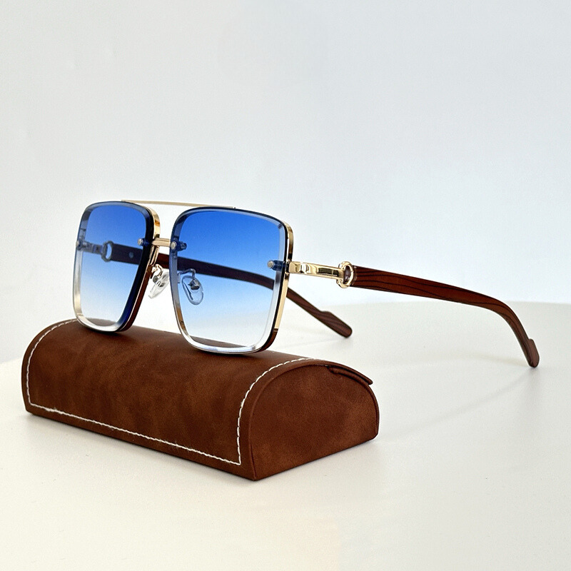 Stylish Pioneer Sunglasses for Ultimate UV Protection Gold Blue