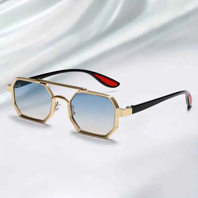 Stylish Panorama Sunglasses for Ultimate UV Protection Gold Blue