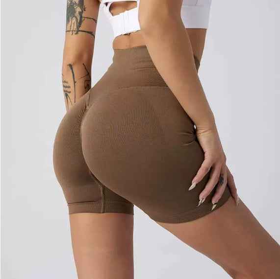 Women's High Waist Seamless Yoga Shorts for Sports and Fitness