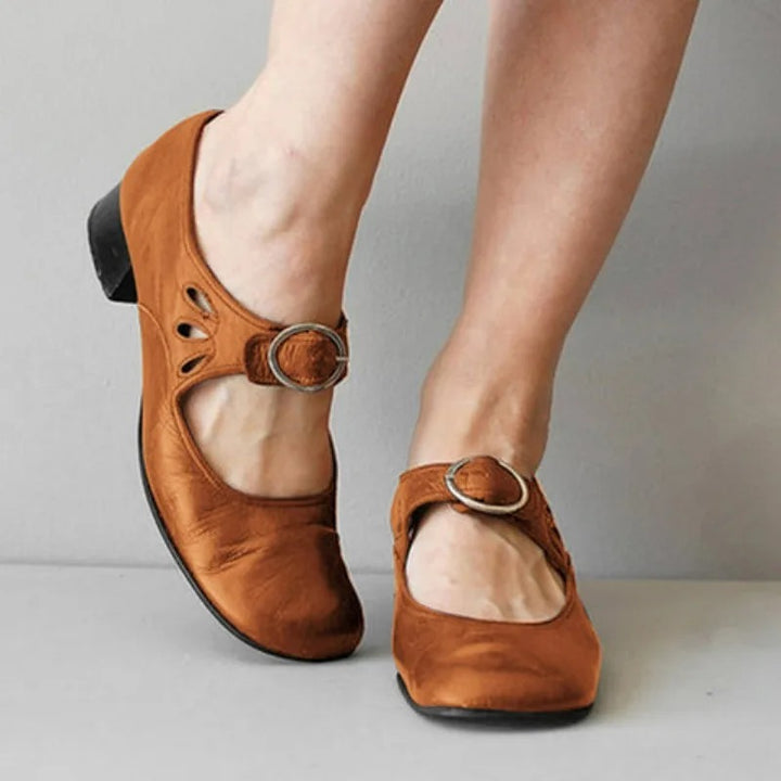 Denisa | Women's Orthopaedic Leather Sandals– Comfortable & Stylish Reddish Brown