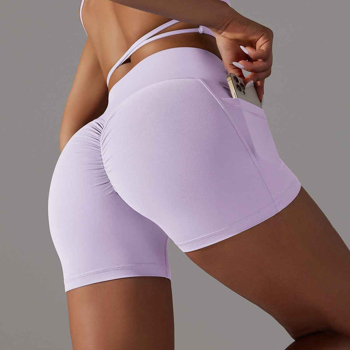 Women's Yoga Shorts with Phone Pocket for Fitness and Sports