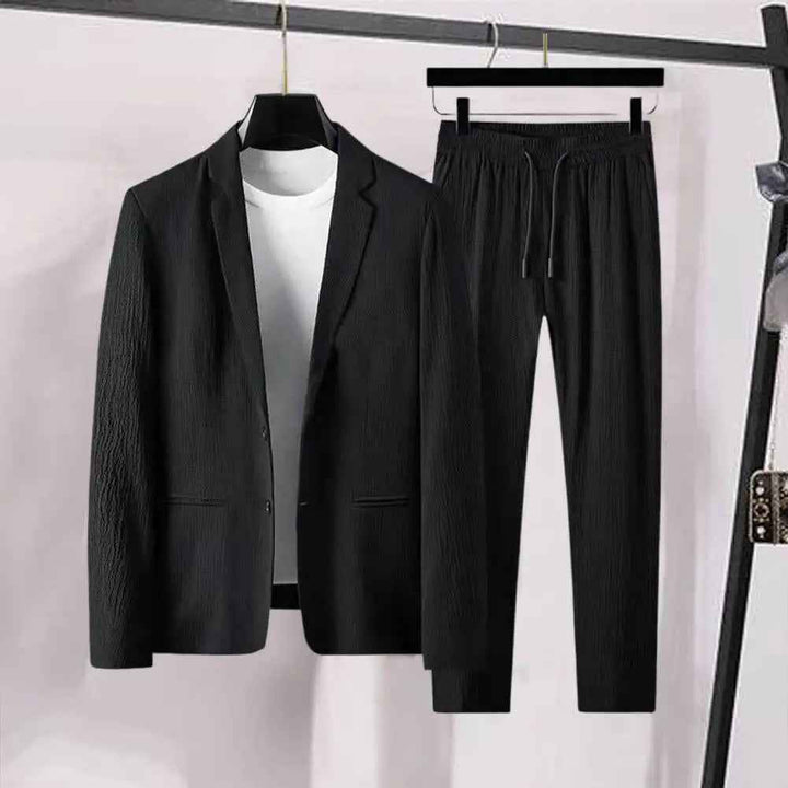 Men's Striped Pleat Blazer Suit