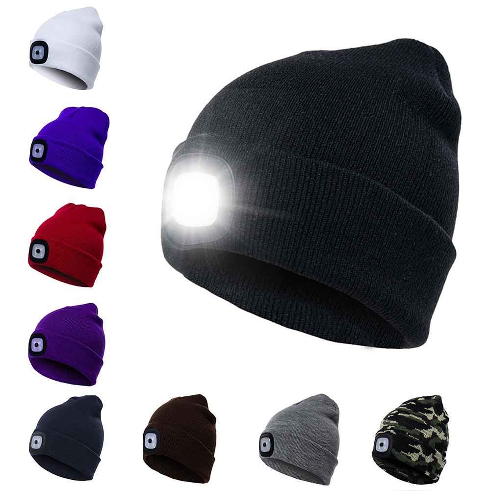 BrightBeam LED Knit Hat - Light-Up Knitted Beanie with Button Cell Power