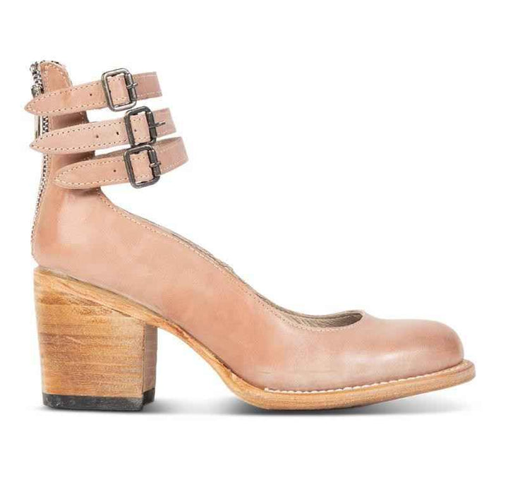 Three-Breasted Women's High-Heel Pumps With Snake Print Apricot