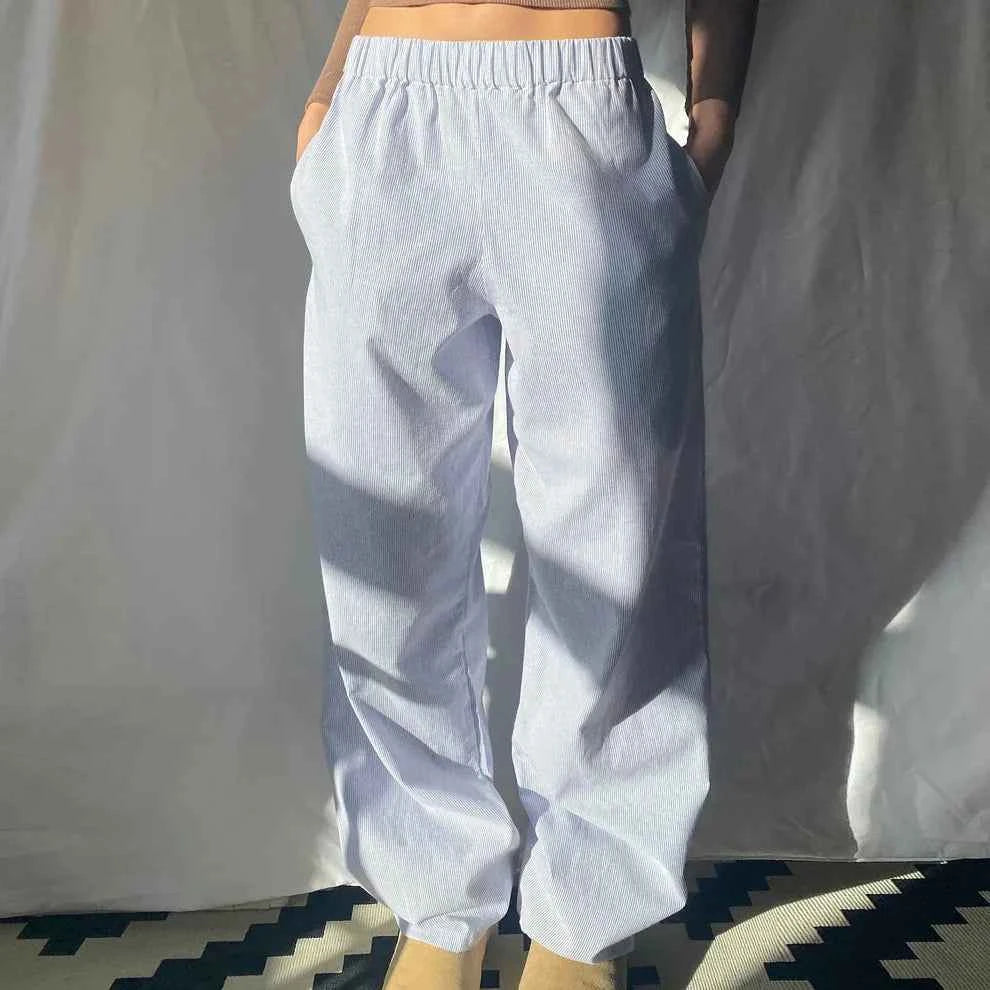 Women's Lightweight High Waist Wide Leg Pants with Elastic Waistband