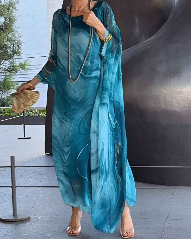 Connie | Elegant Tummy Coverage Dress Blue