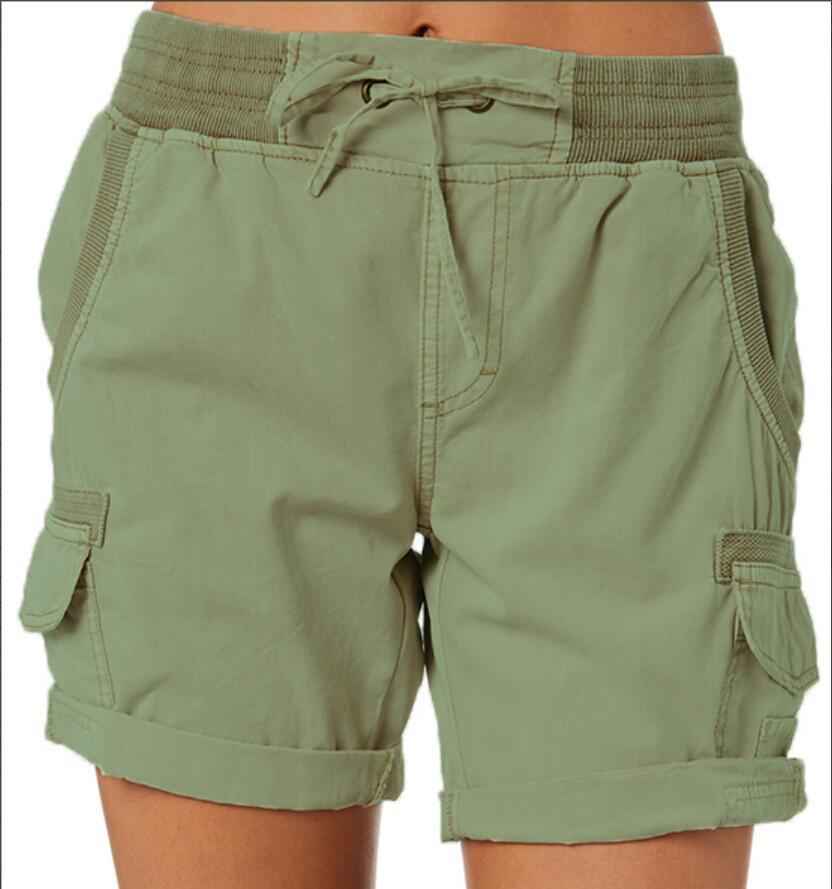 Women's Casual High-Waisted Utility Shorts Army Green