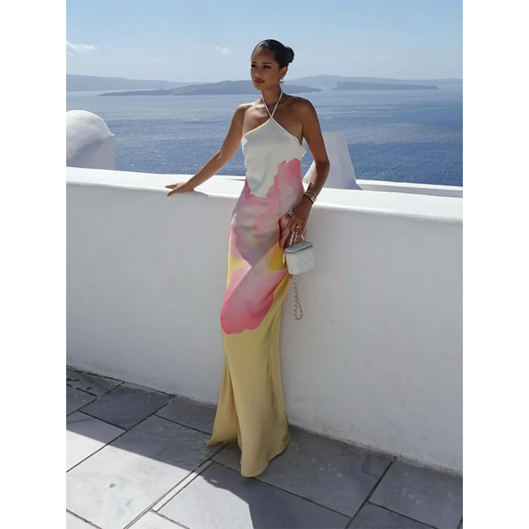 Hannah | Women's Elegant Floral One-Shoulder Maxi Dress