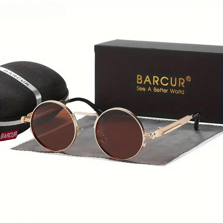 Steampunk-Inspired Mirage Sunglasses Bronze Brown