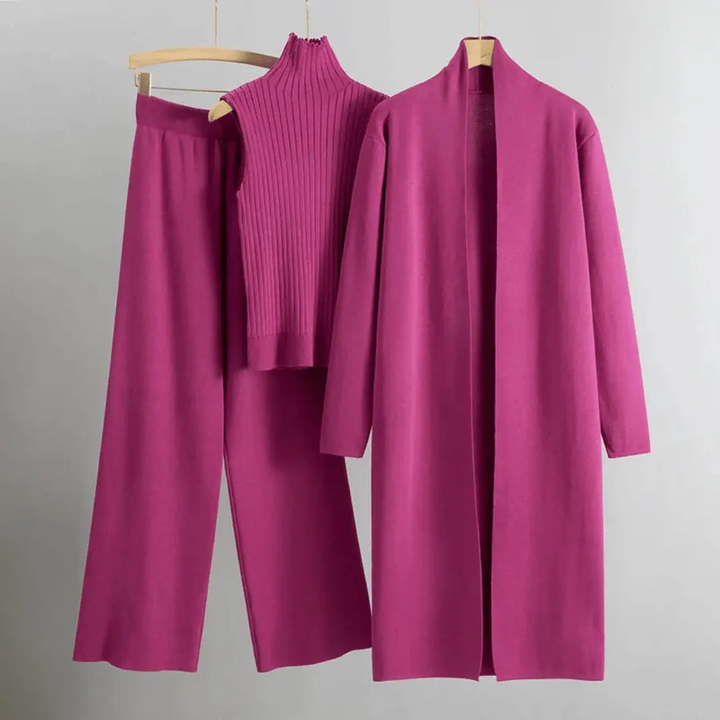 Women's 3-Piece Set - Stylish and Versatile Outfit Pink One Size