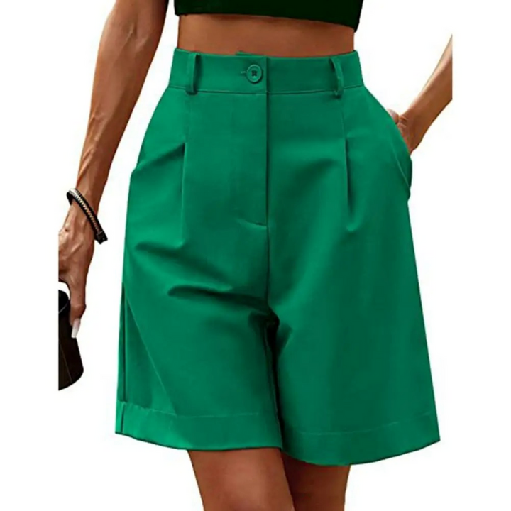 Luxe Wide Fit Shorts for Women Green