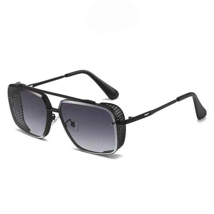 Vintage-Inspired Retro Sunglasses Black Frame Gray Lenses