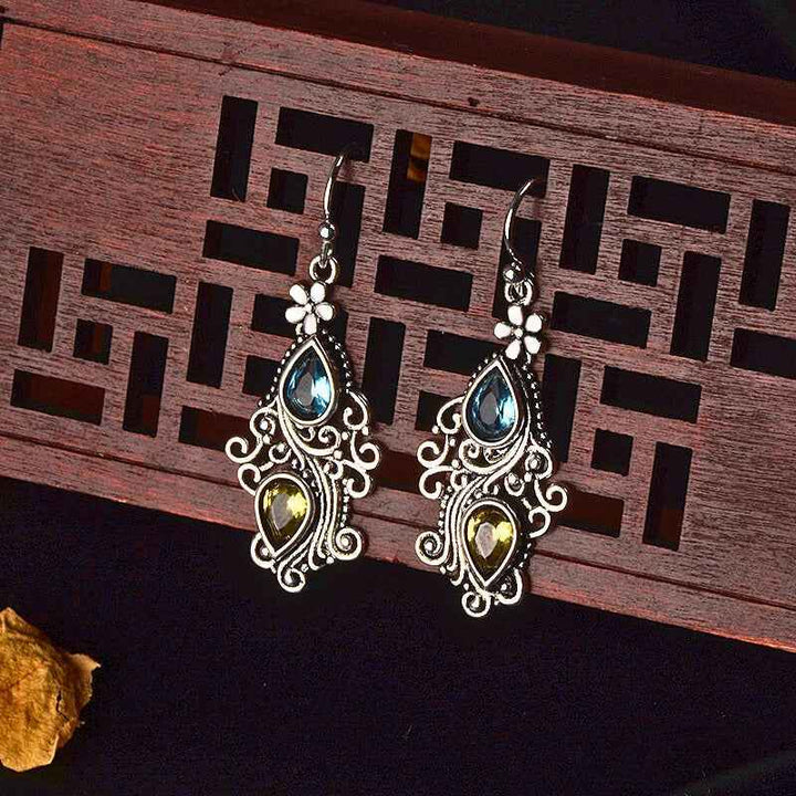 Elegant Filigree Gem Earrings