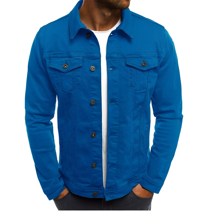 Men's Lightweight Denim Summer Jacket for Warm Weather Blue