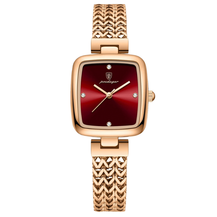 Elegant Melrose Timepiece Rose Gold Red