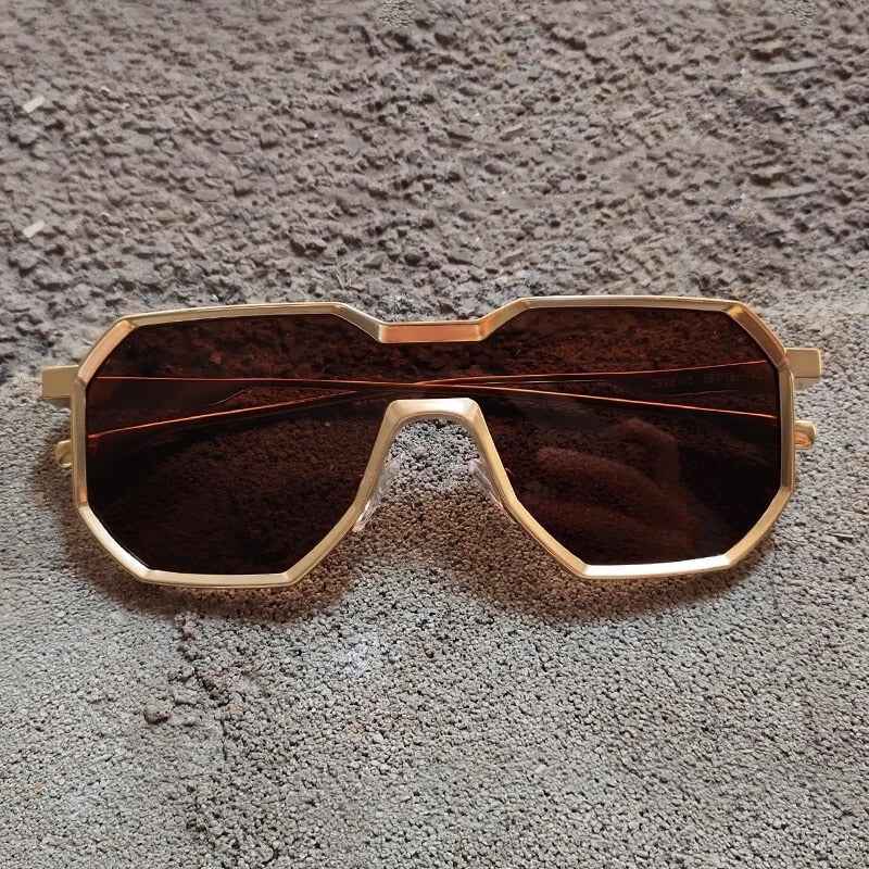 Stylish Chrono Aviator Sunglasses for Ultimate Sun Protection Gold Brown