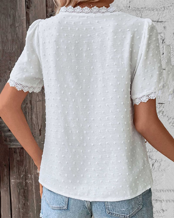 Dulcy | Women's Lace Top with Short Sleeves