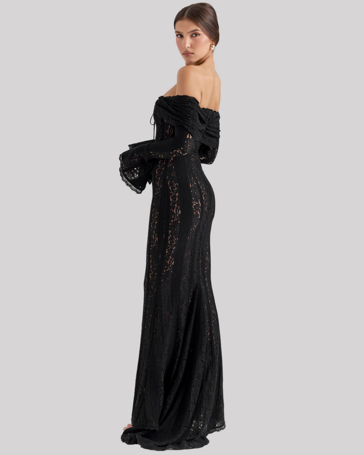 Luxe Off-Shoulder Maxi Dress in Lace for Women