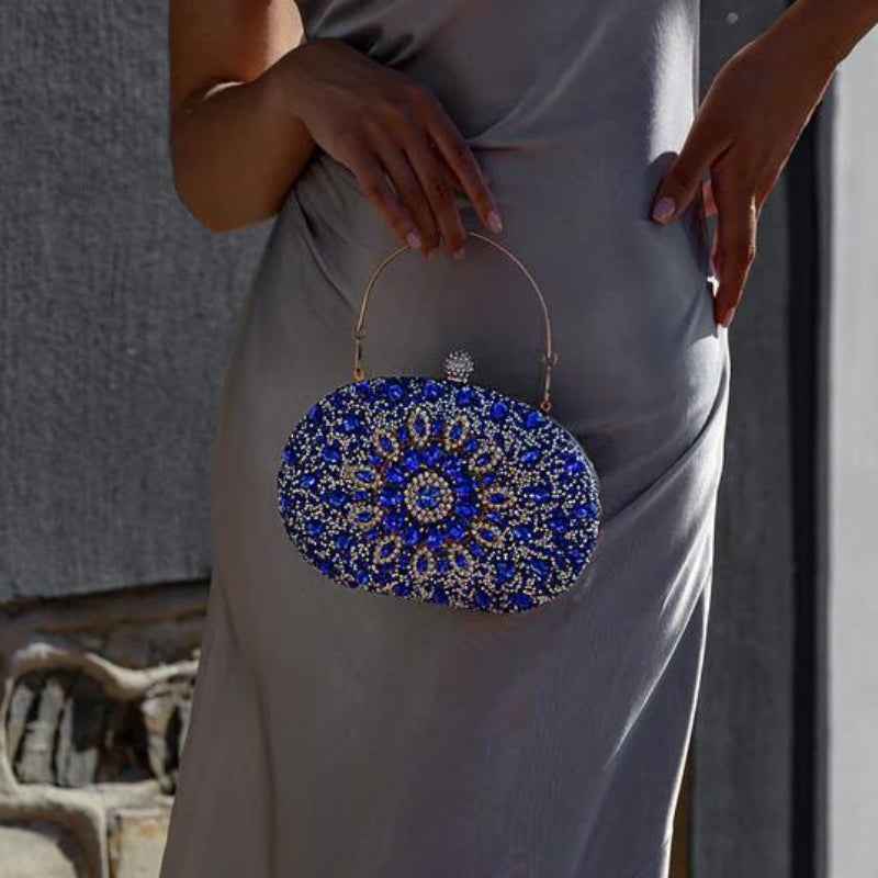 Elegant Azure Diamond Clutch Purse