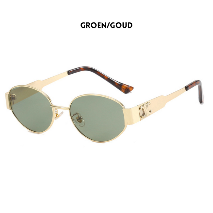 Isya | Women's Gold Sunglasses – Trendy Vintage Style Green Gold