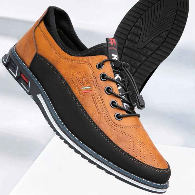 Men's Slip-On Sneakers with Tassel and Laces | Round Toe Cap Brown