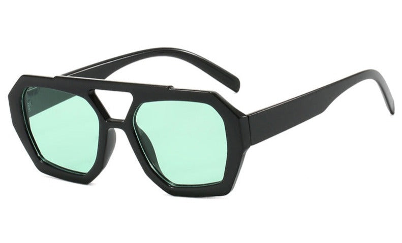 Meave | Women's Trendy Sunglasses Black with light blue lenses