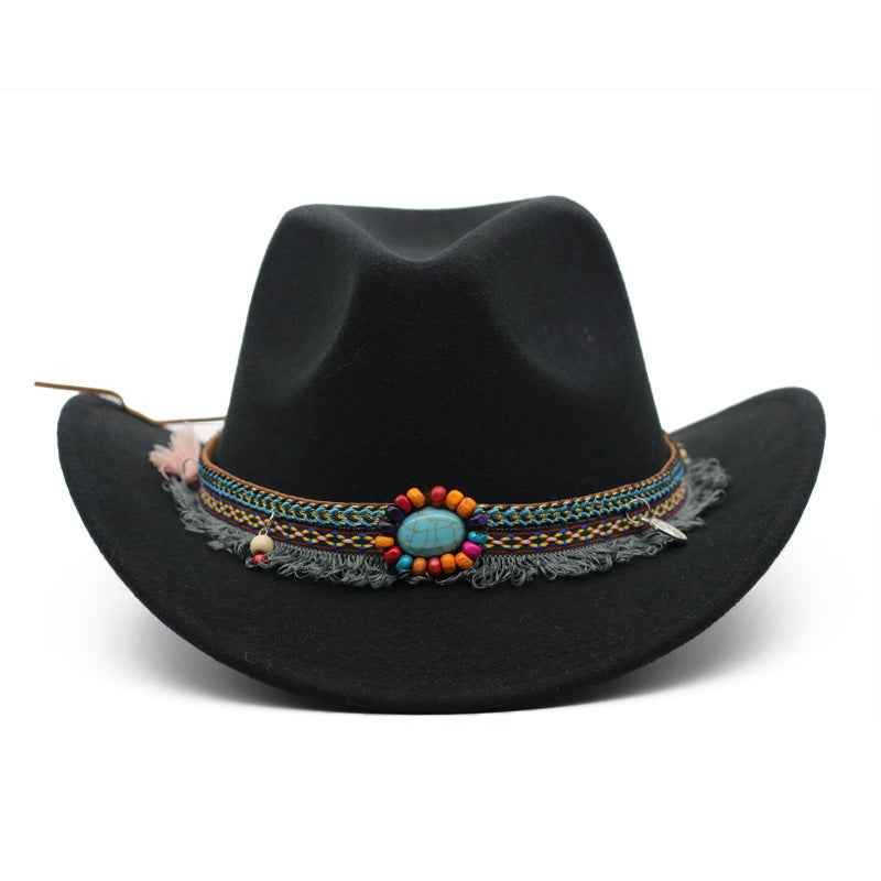 Cowboy Hats for Men & Women - Stylish Curled Felt for Riding Adventures Black