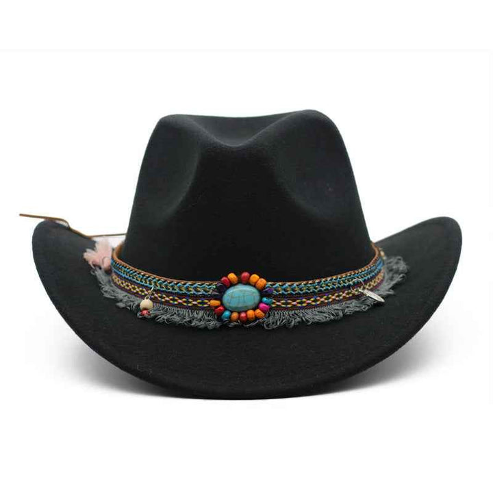 Cowboy Hats for Men & Women - Stylish Curled Felt for Riding Adventures Black