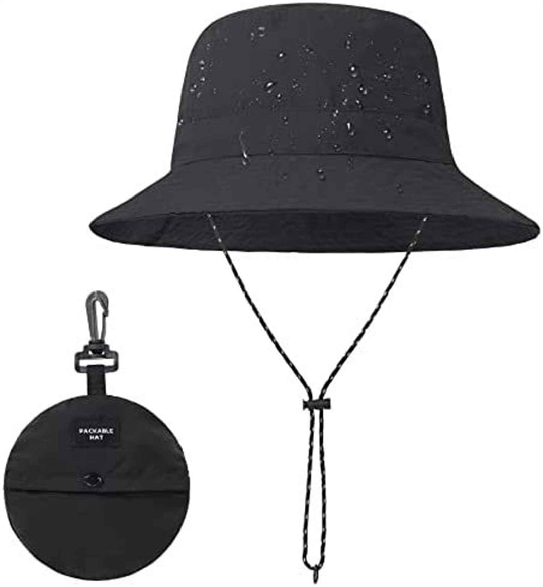 Foldable Fisherman Hat Summer Quick-drying Waterproof Outdoor Cycling Fishing Sunhat Women Men Black Adjustable