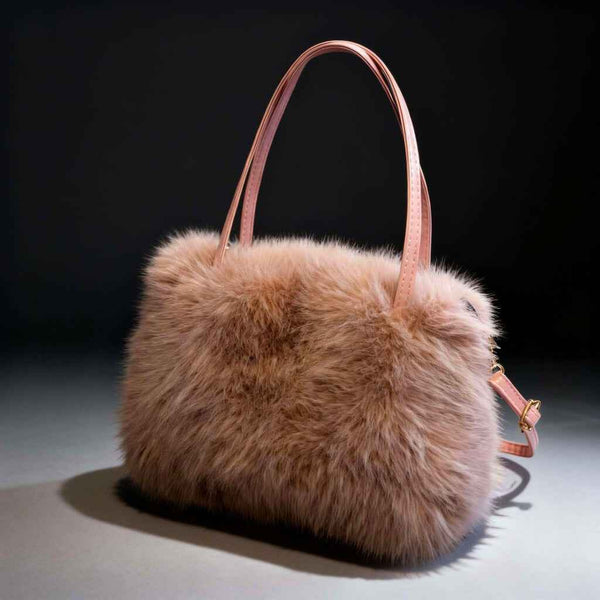 Luxury Siberian Fur Handbag Pink